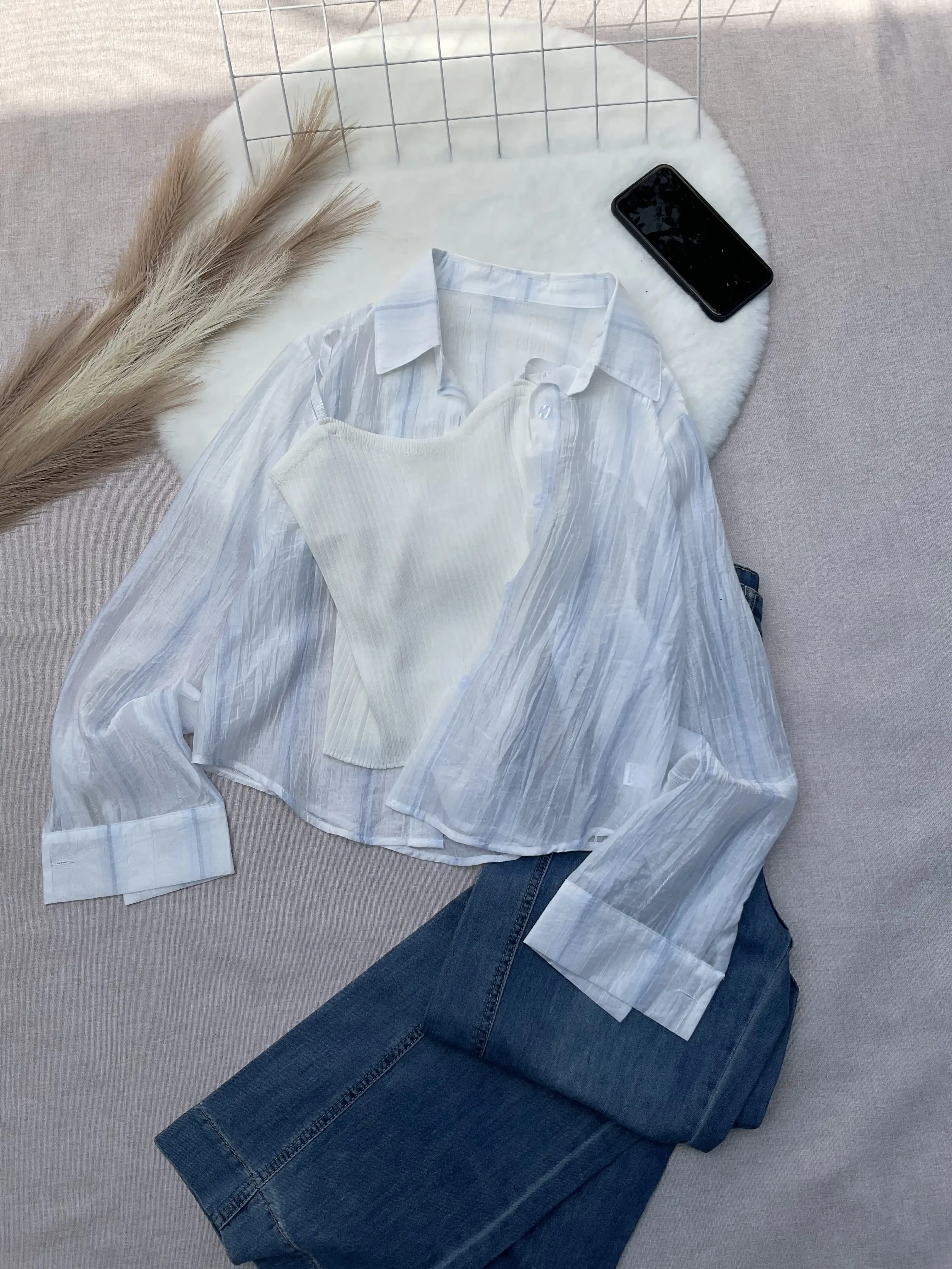 Product image of 2-Piece "Sunscreen Blouse" & Camisole Set