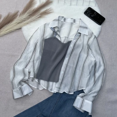 2-Piece "Sunscreen Blouse" & Ca...
