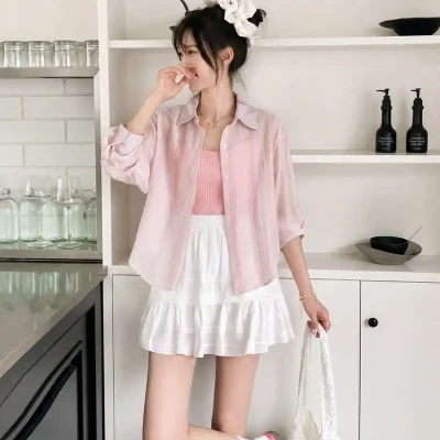 2-Piece "Sunscreen Blouse" & Ca...