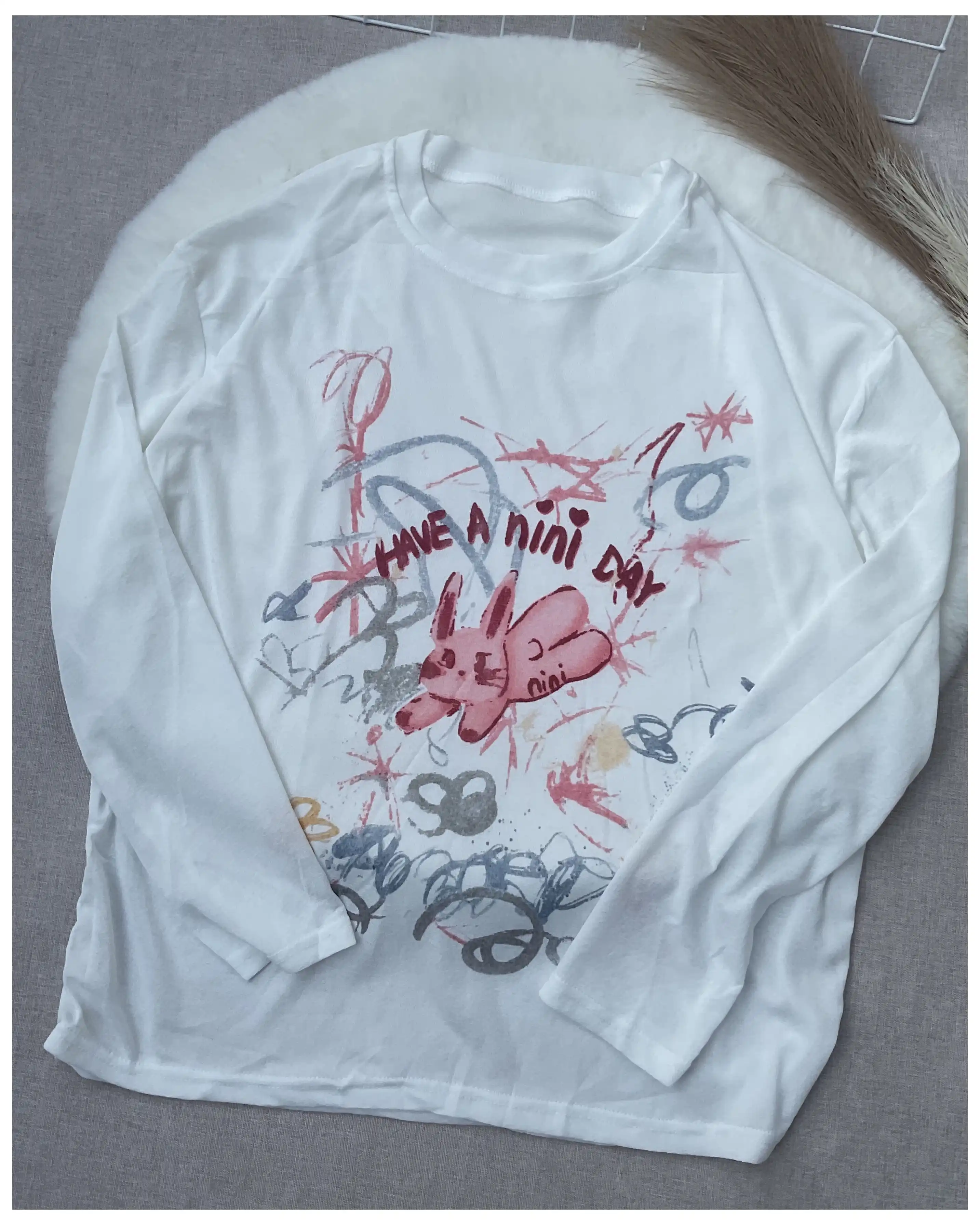 Product image of Oversized Bamboo-Blend Graphic Tee