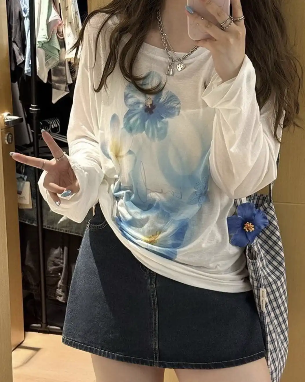 Product image of Oversized Bamboo-Blend Graphic Tee