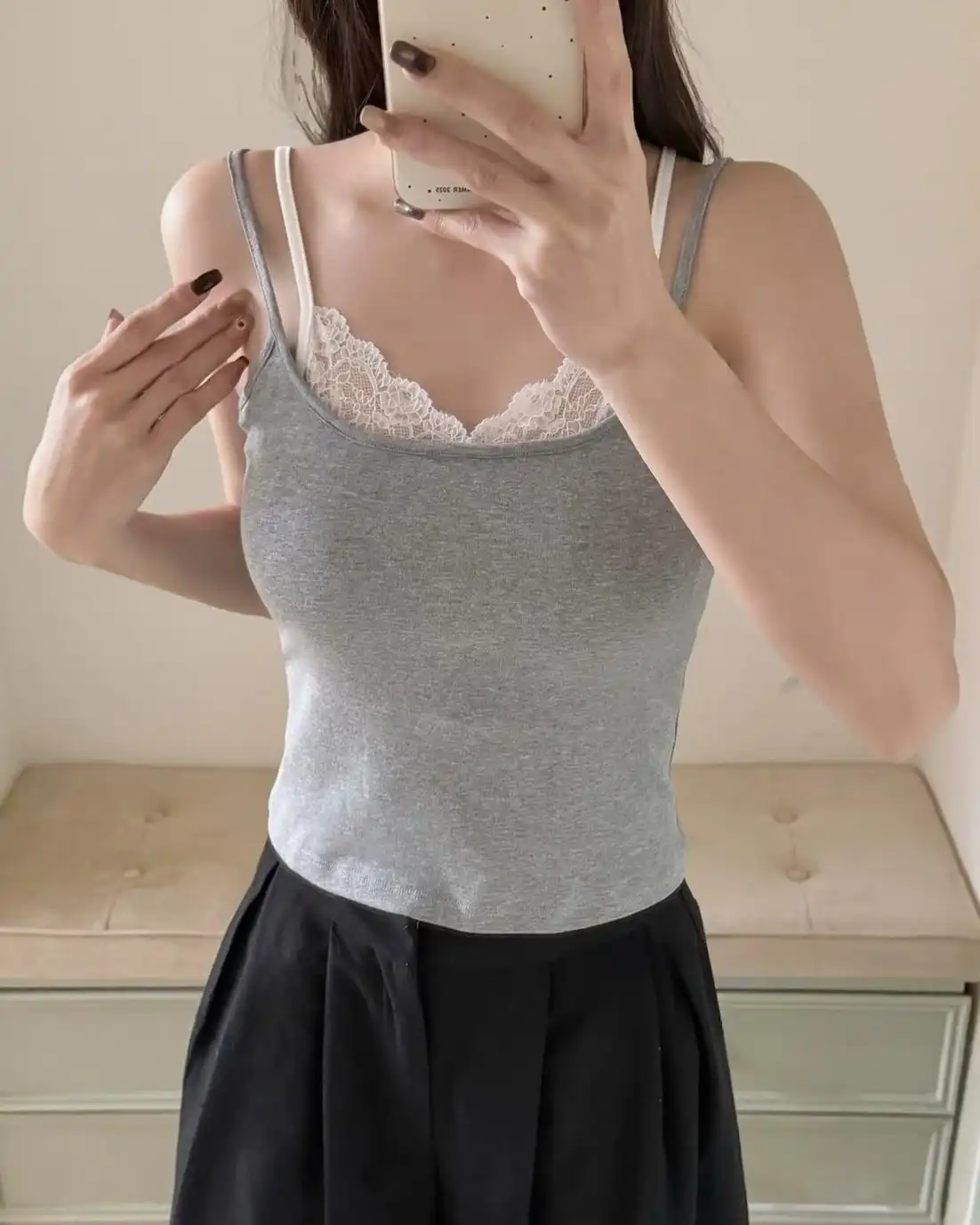 Product image of Seashell Padded Lace-Trim Camisole