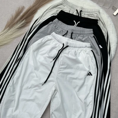 Three-Stripe Low-Waist Parachute Pants