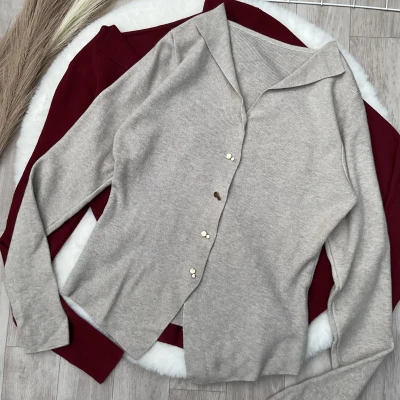 Ribbed Knit Blazer Cardigan