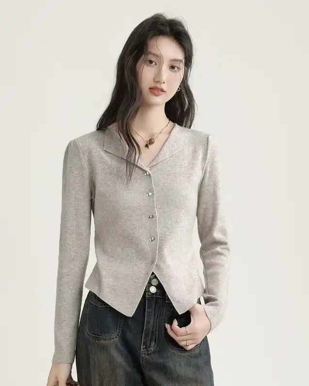 Product image of Ribbed Knit Blazer Cardigan