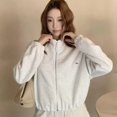 Pinterest Cropped Zip-Up Jacket