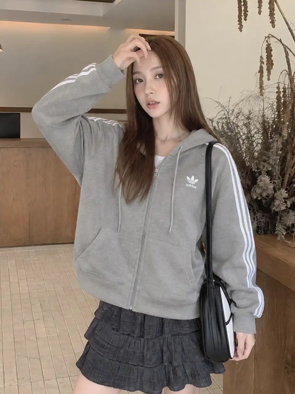 Product image of Essential 3-Stripe Unisex Zip-Up Hoodie