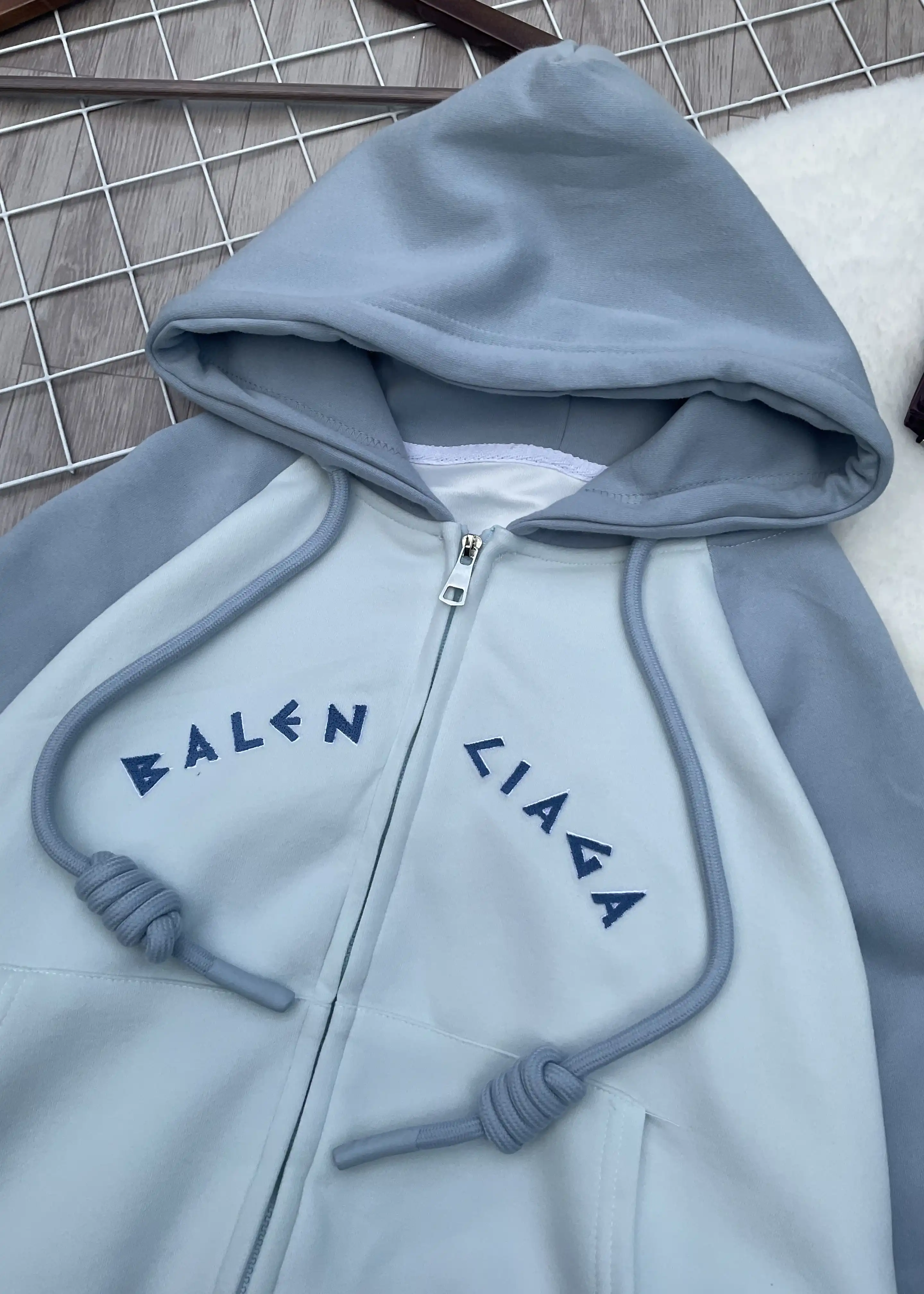 Product image of Raglan Sleeve Oversized Cropped Zip-Up Hoodie