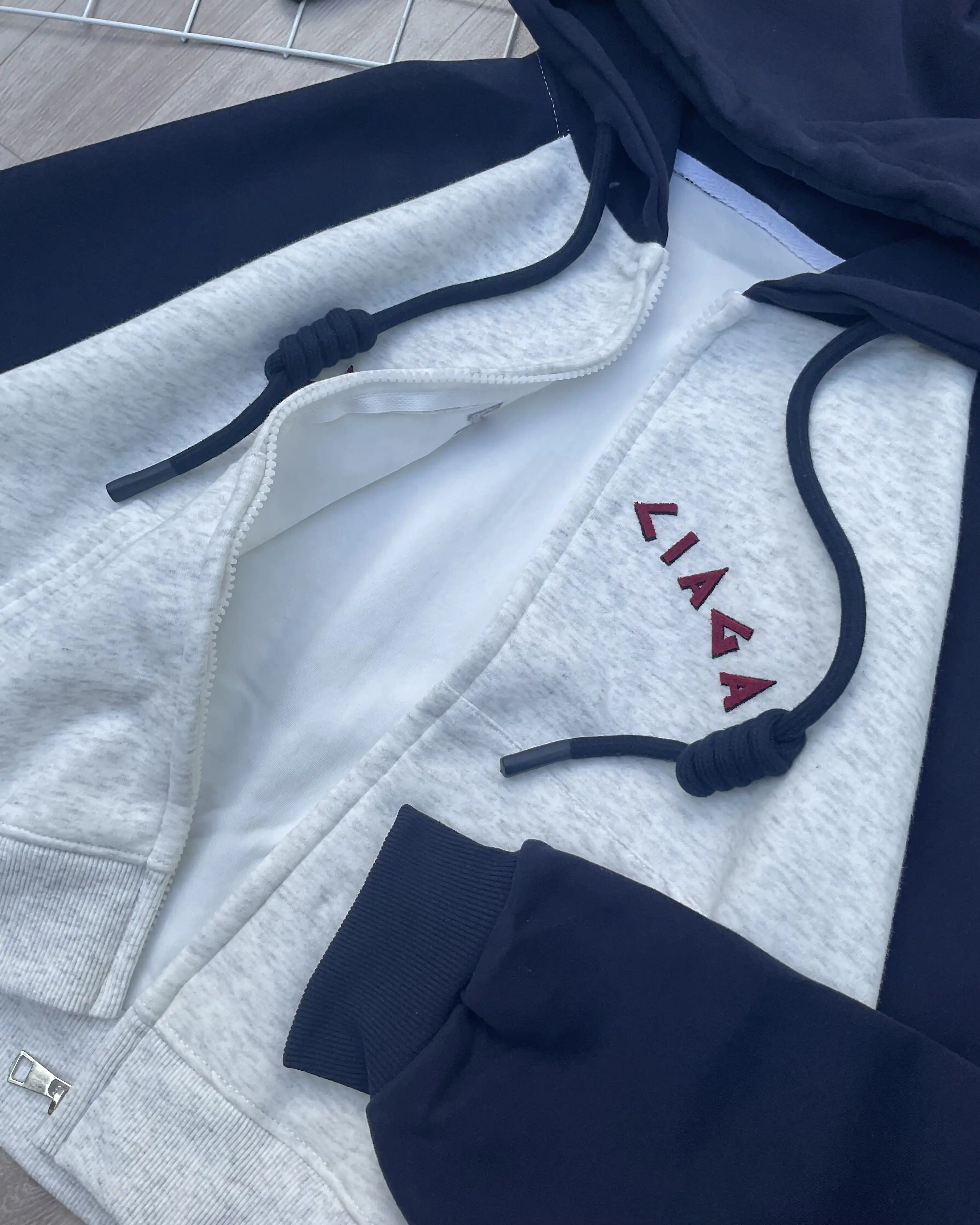 Product image of Raglan Sleeve Oversized Cropped Zip-Up Hoodie