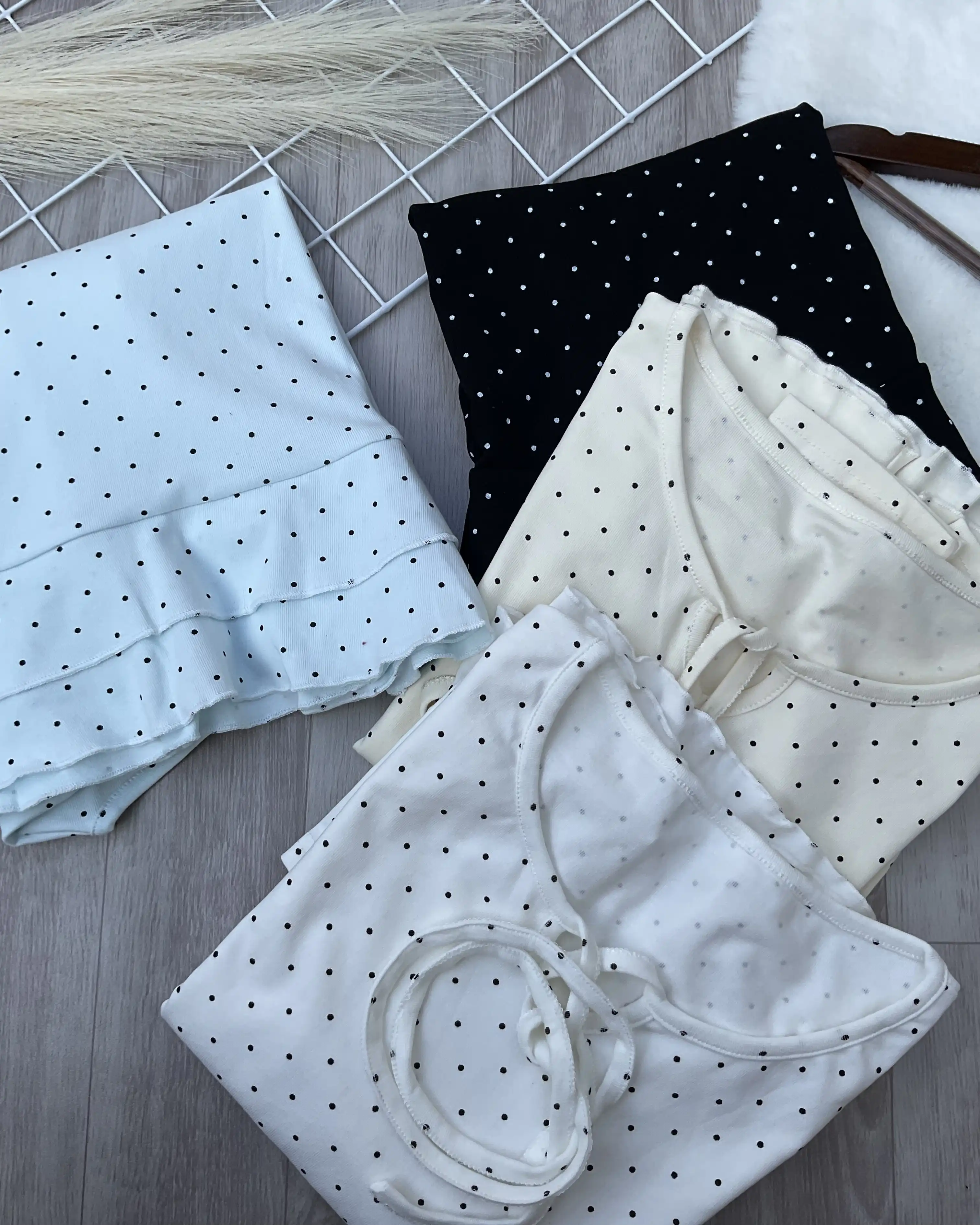 Product image of Dainty Dot Ruffle Tie-Front Top