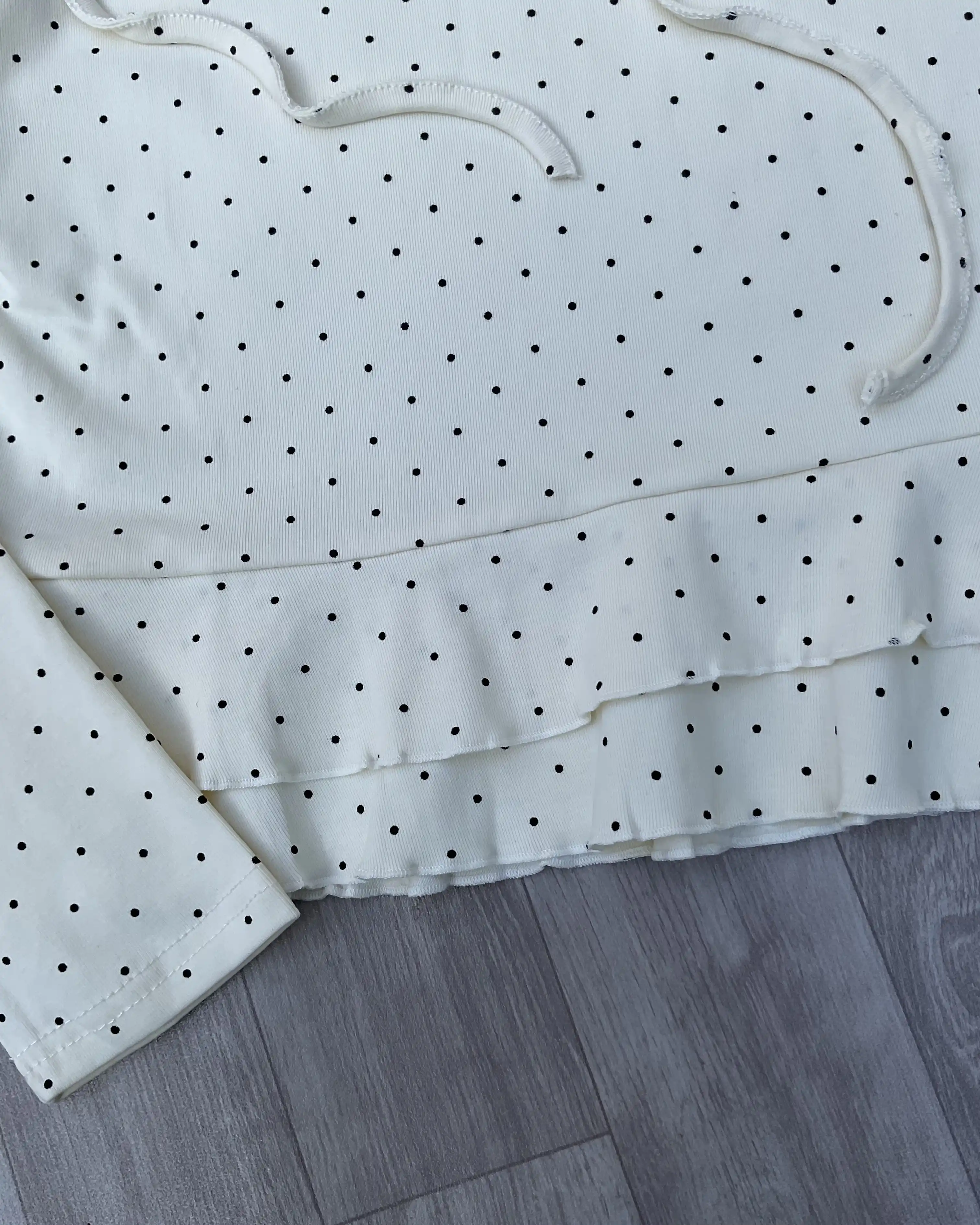 Product image of Dainty Dot Ruffle Tie-Front Top
