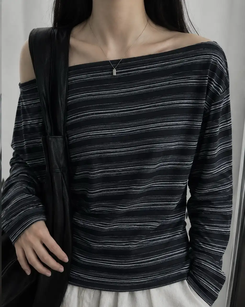 Product image of Y2K Stripe Off-Shoulder Top