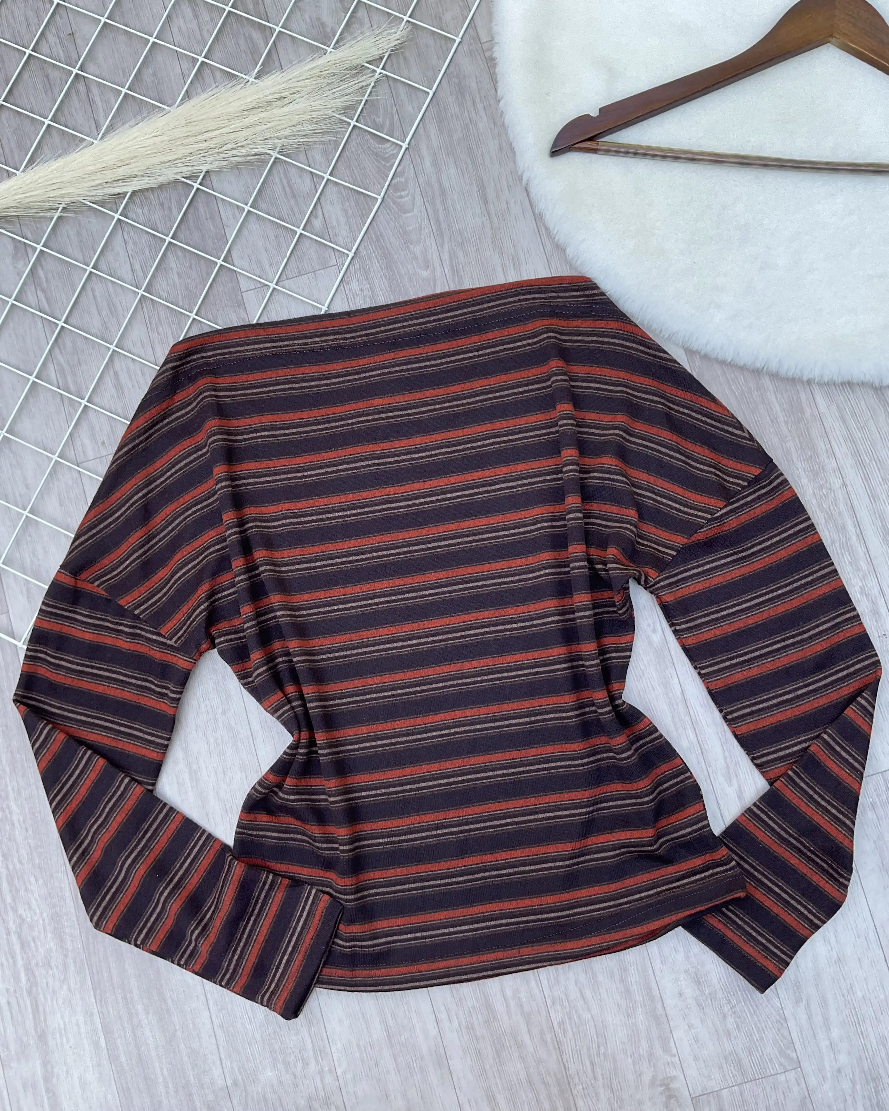 Product image of Y2K Stripe Off-Shoulder Top