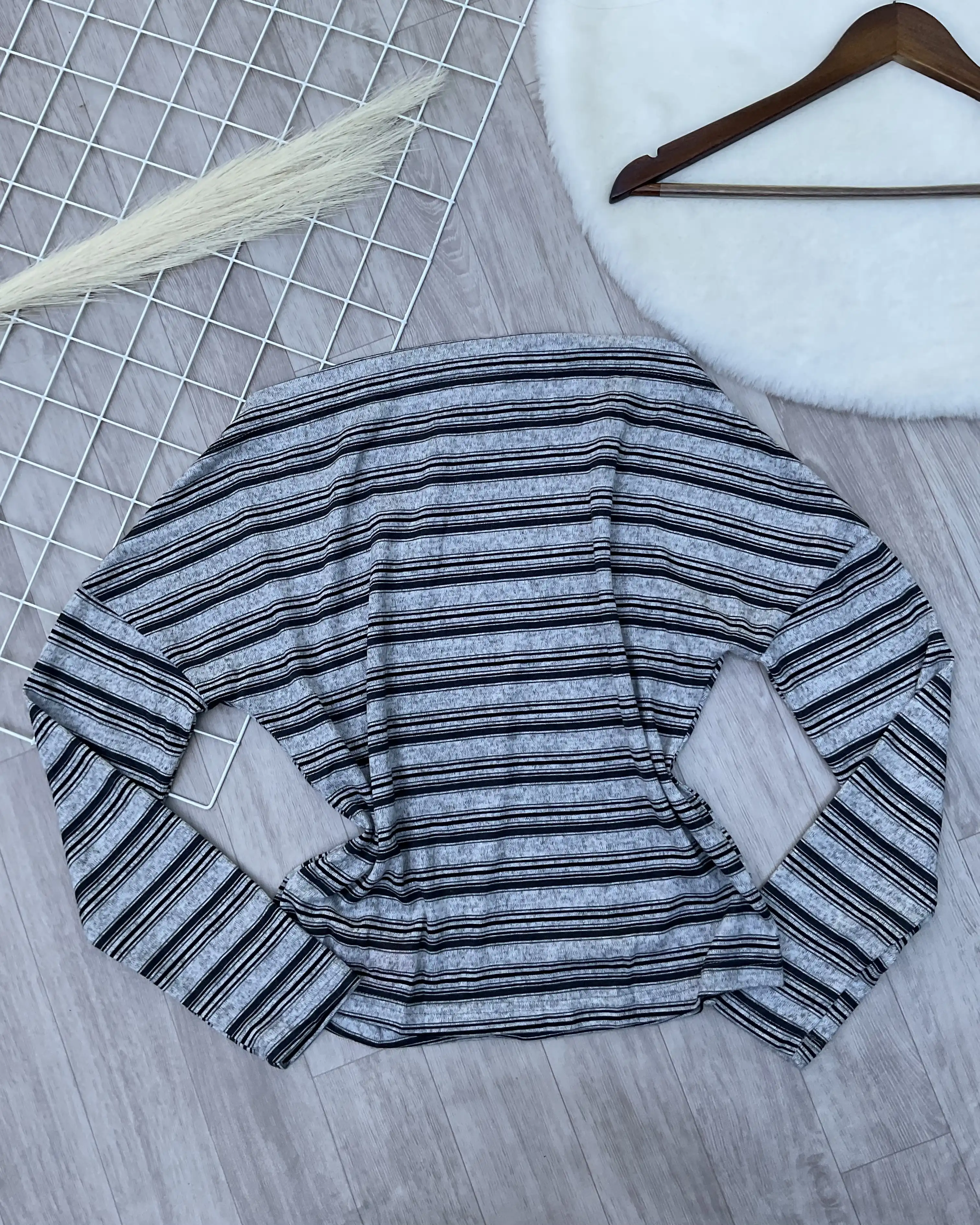Product image of Y2K Stripe Off-Shoulder Top