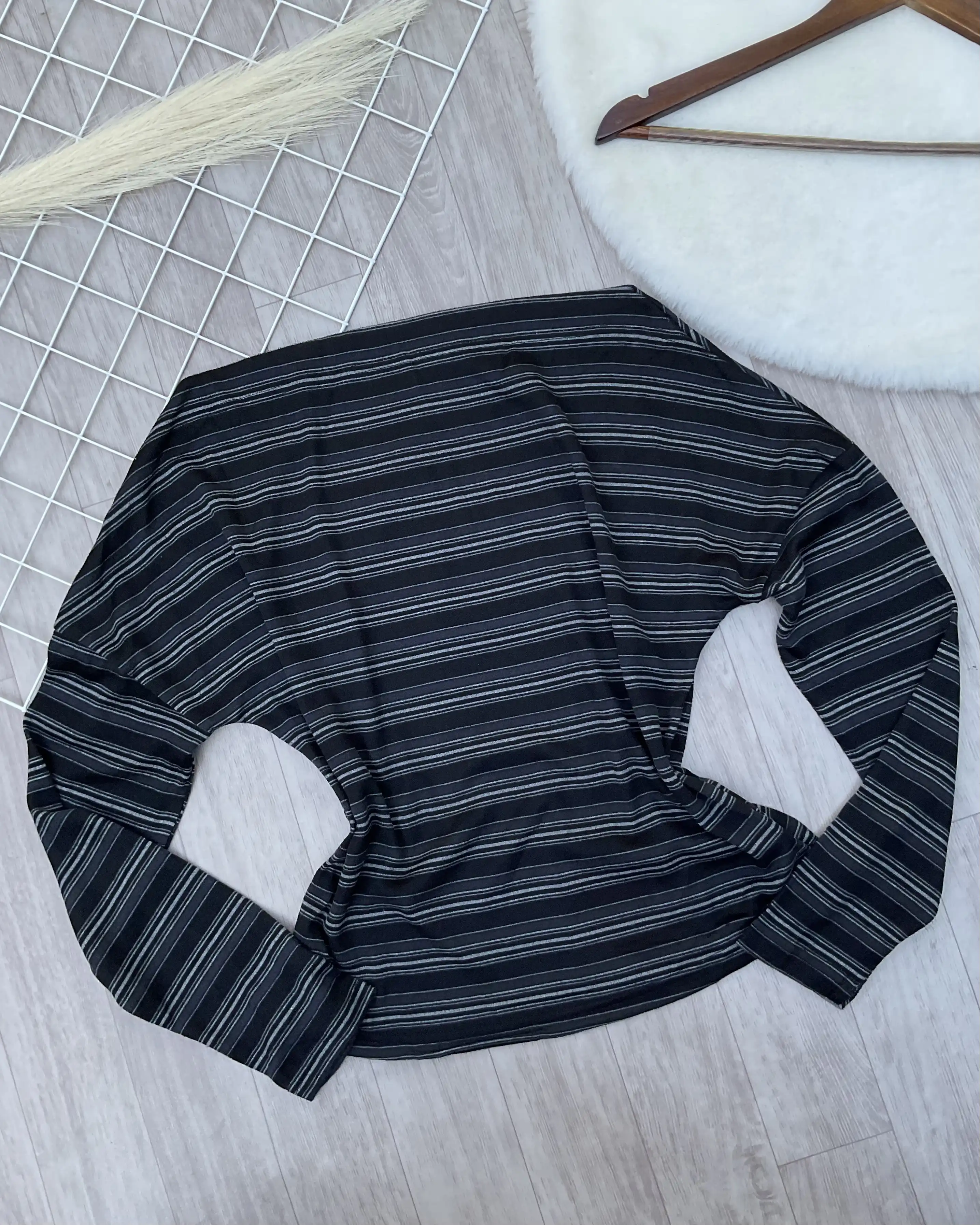 Product image of Y2K Stripe Off-Shoulder Top