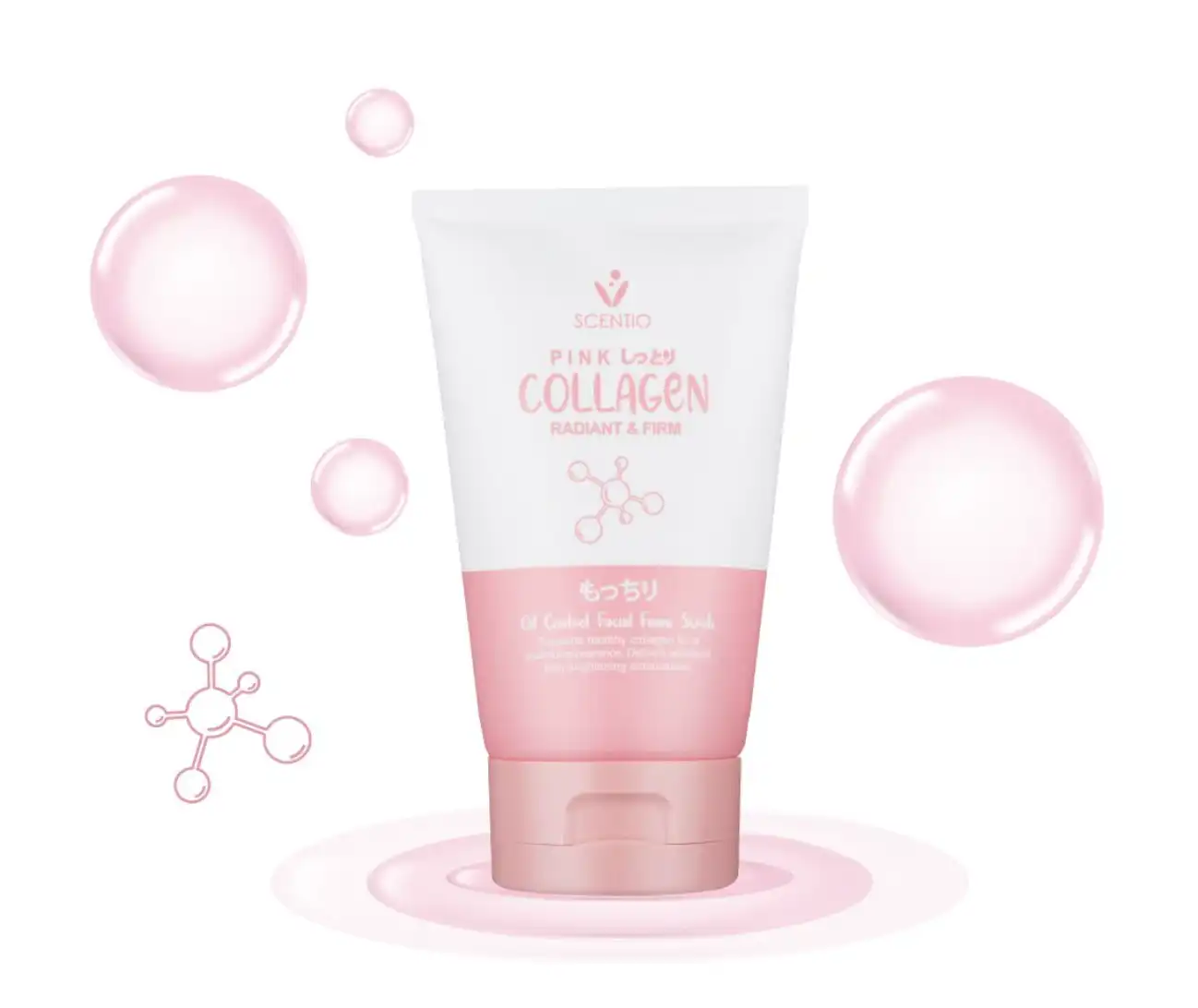Product image of Scentio Pink Collagen Radiant & Firm Oil Control Facial Foam Scrub  (100 ml) - Beauty Buffet