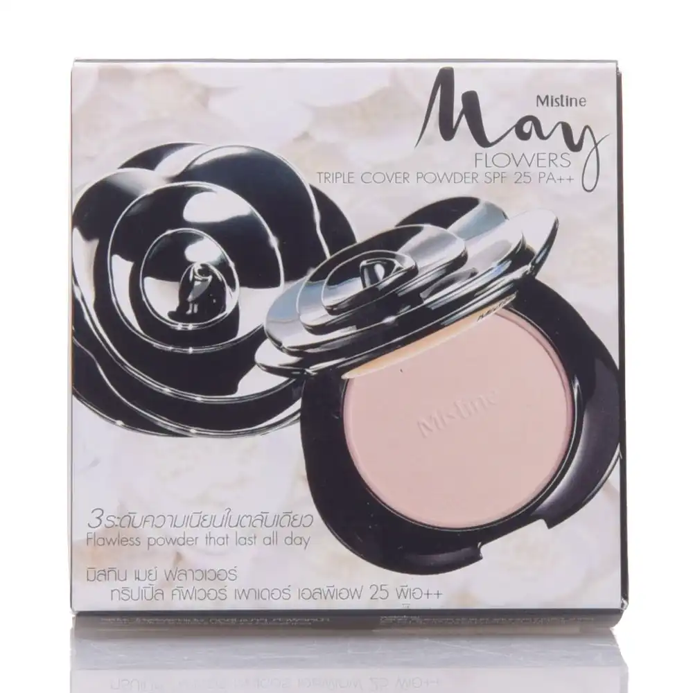 Product image of May Flowers Triple Cover Powder SPF 25 PA++ - Pressed Powder - Mistine