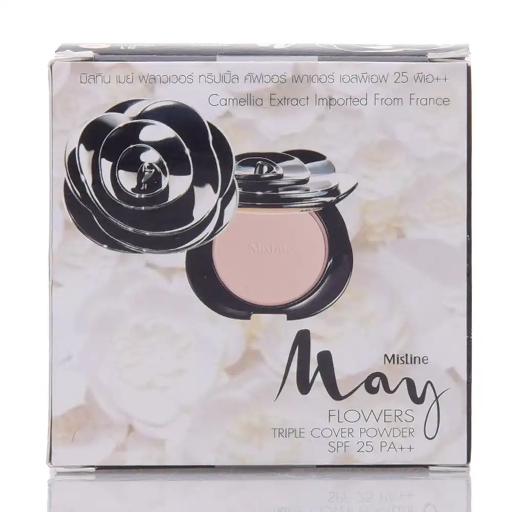 Product image of May Flowers Triple Cover Powder SPF 25 PA++ - Pressed Powder - Mistine