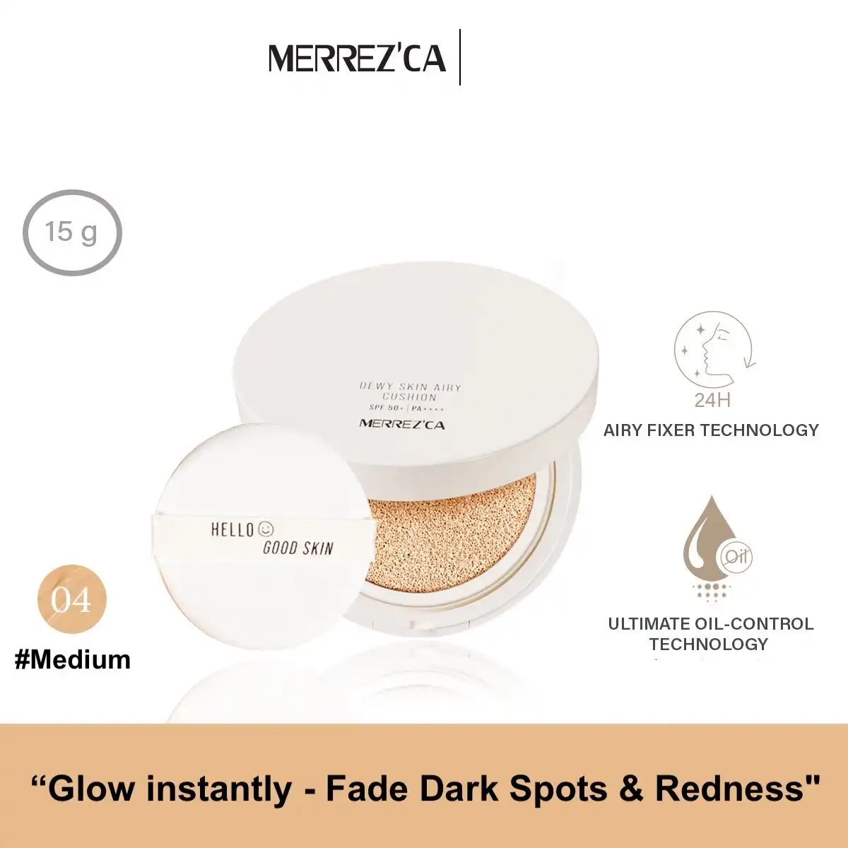 Product image of Cushion Foundation – Dewy Skin Airy Cushion SPF 50+ PA++++ – Merrez’ca