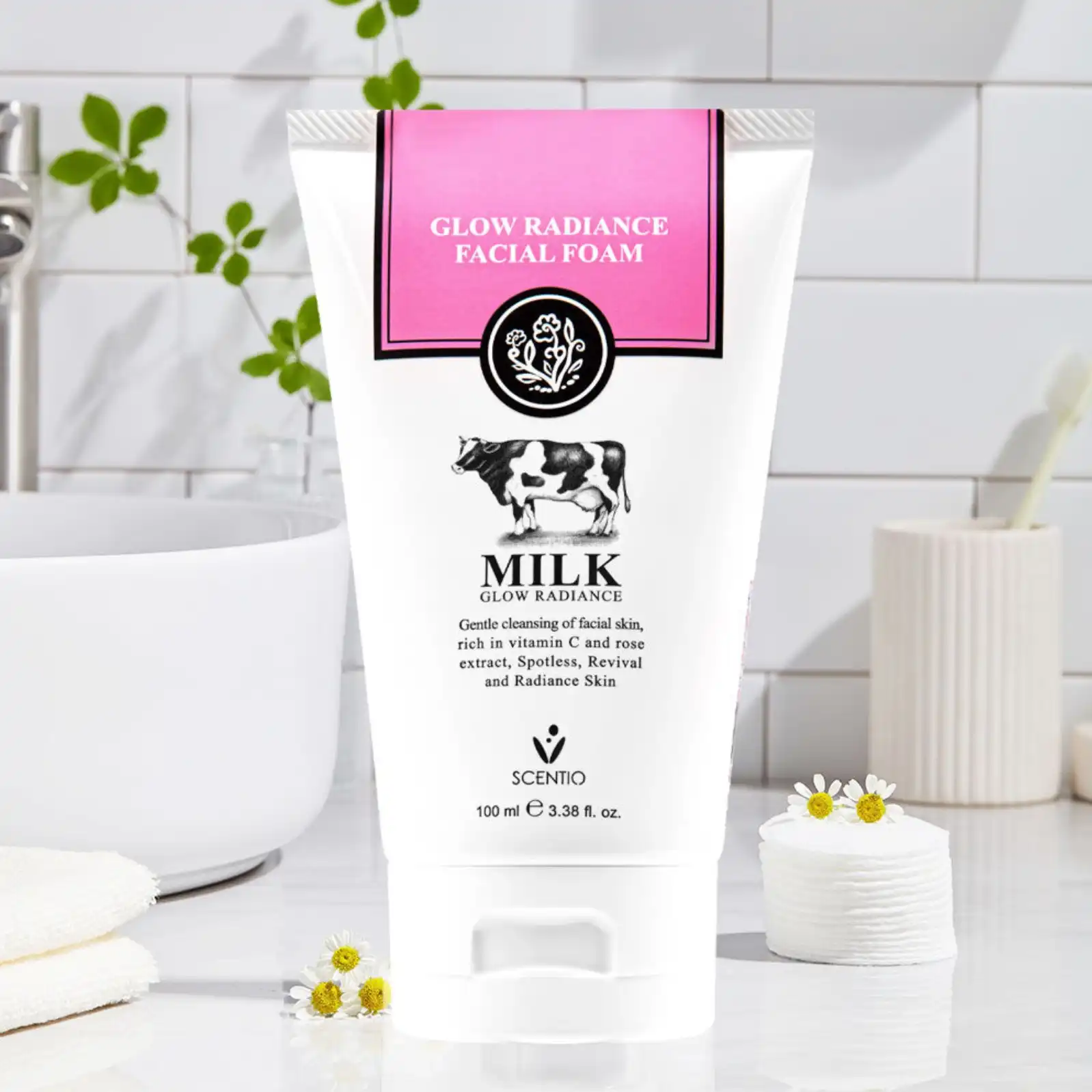 Product image of Scentio Milk Glow Radiance Facial Foam – Brightening Cleanser - Beauty Buffet