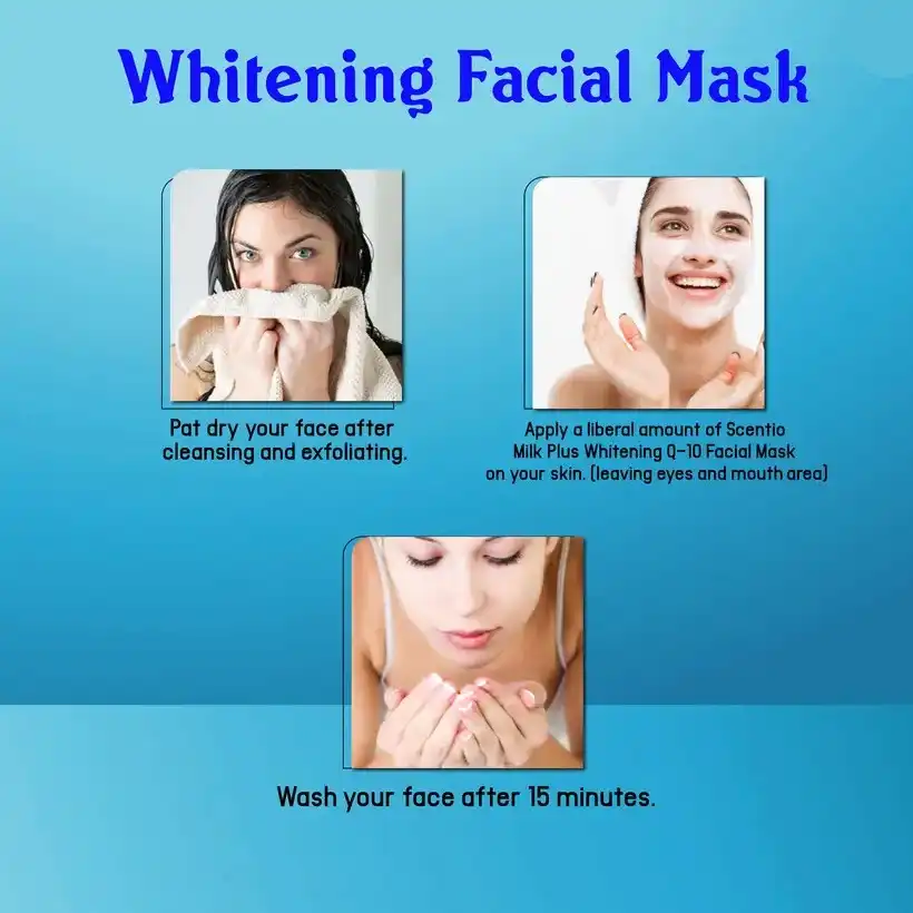 Product image of Scentio Milk Plus Whitening Q10 Facial Mask – Anti-Aging Mask - Beauty Buffet