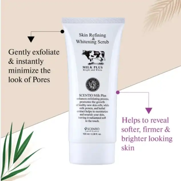 Product image of Scentio Milk Plus Skin Refining & Whitening Scrub – Pore Minimizing Gel Exfoliator - Beauty Buffet