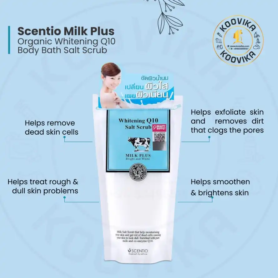 Product image of Scentio Milk Plus Brightening Q10 Salt Scrub – Radiance & Moisturizing Body Exfoliator - Beauty Buffet