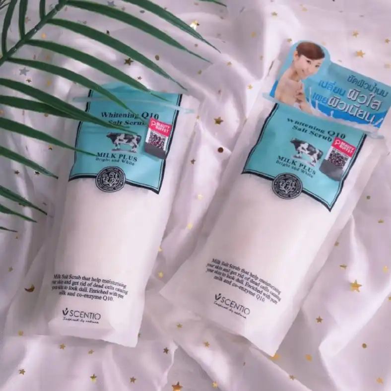 Product image of Scentio Milk Plus Brightening Q10 Salt Scrub – Radiance & Moisturizing Body Exfoliator - Beauty Buffet