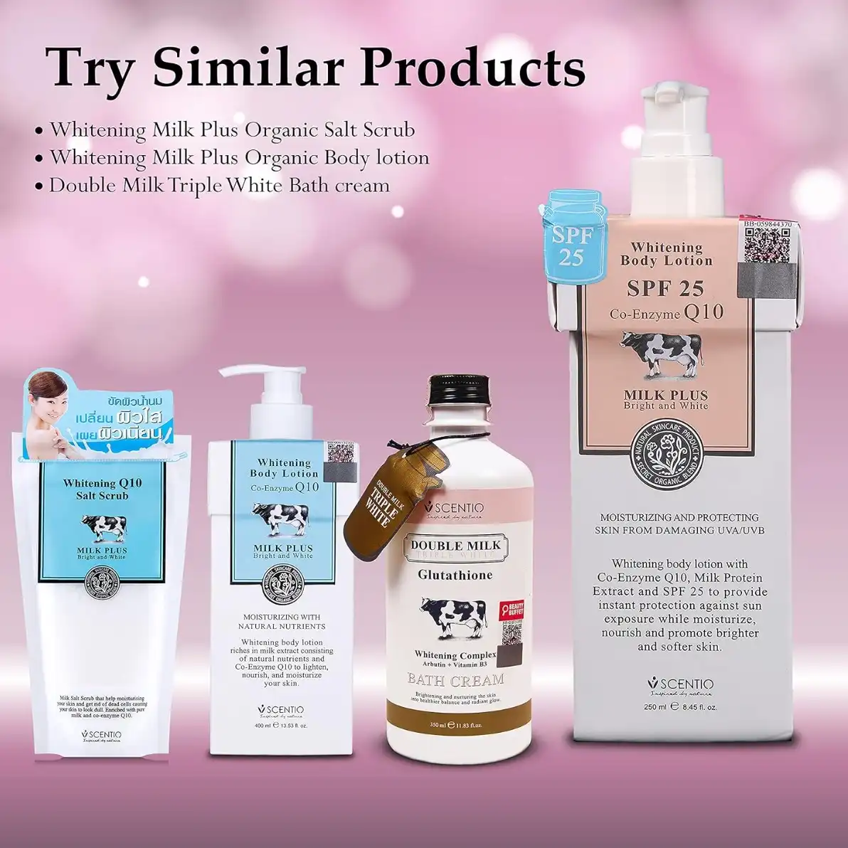 Product image of Scentio Milk Plus Brightening Body Lotion Extra SPF25 – Whitening & UV Protection Moisturizer - Beauty Buffet