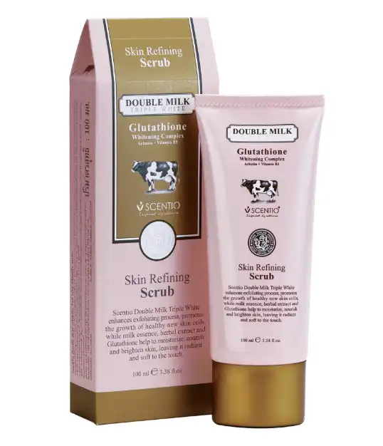 Product image of Scentio Double Milk Triple White Skin Refining Scrub – Whitening & Exfoliating Face and Body Scrub - Beauty Buffet
