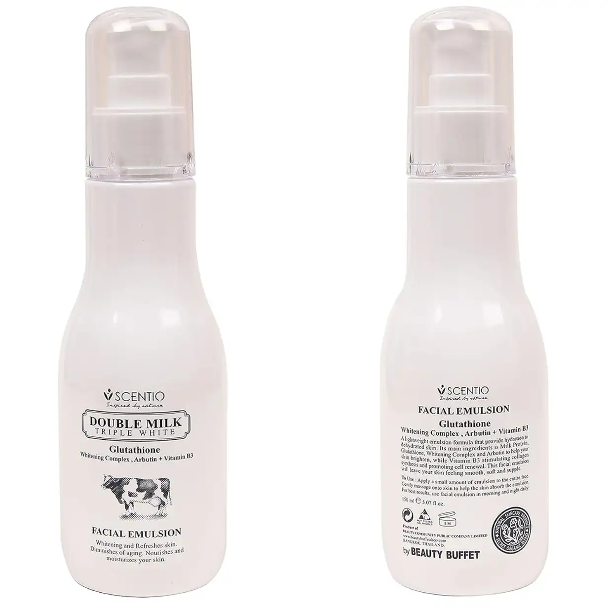 Product image of Scentio Double Milk Triple White Facial Emulsion – Brightening & Hydrating Milk Essence - Beauty Buffet