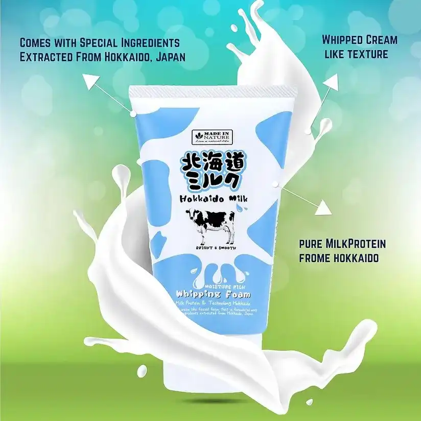Product image of Made in Nature Hokkaido Milk Moisture Rich Whipping Foam – Gentle Brightening Facial Cleanser - Beauty Buffet