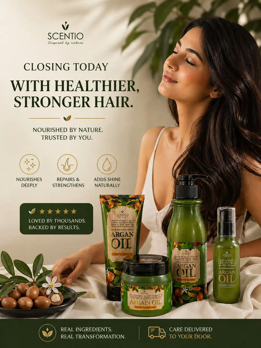 Product image of Scentio Hair Professional Argan Oil Therapy Serum – Smooth, Repair & Shine - Beauty Buffet