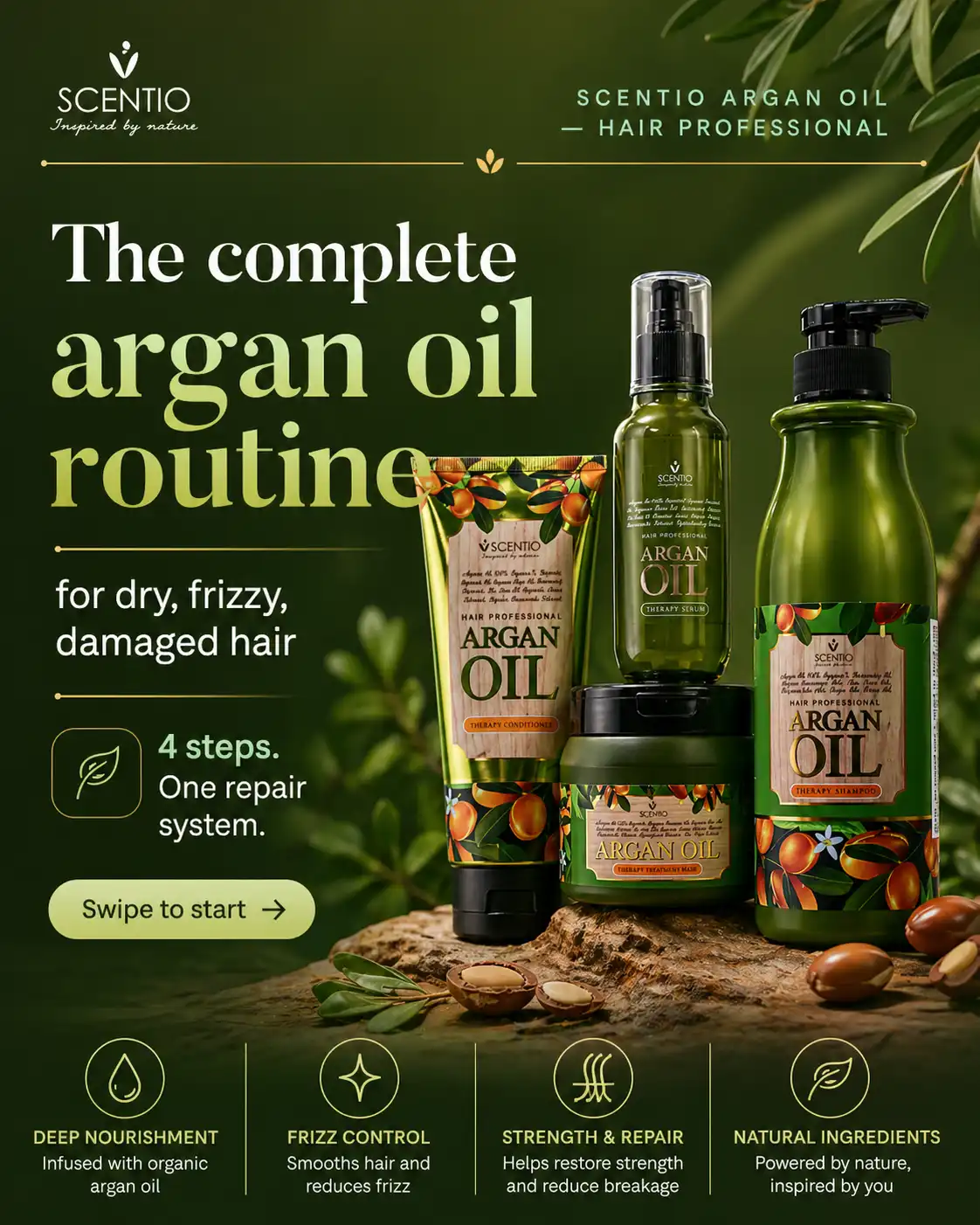 Product image of Scentio Hair Professional Argan Oil Therapy Conditioner – Repair & Nourish  - Beauty Buffet