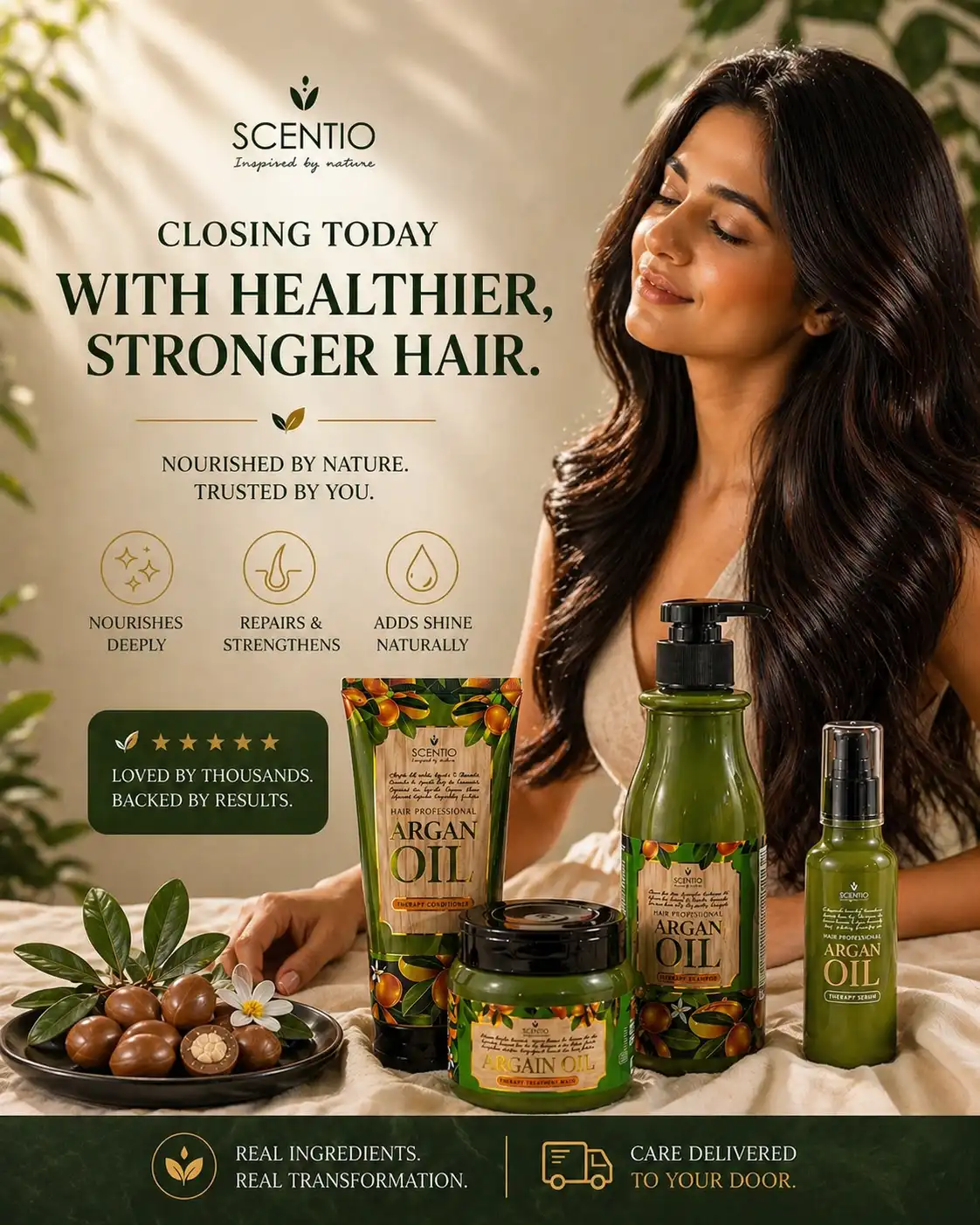 Product image of Scentio Argan Oil Therapy Routine Set (4-Step Hair Repair Combo)