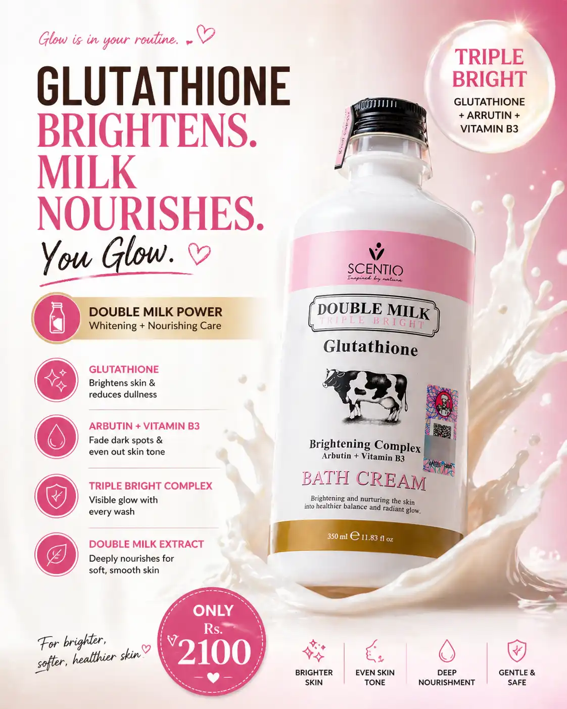 Product image of Made in Nature Goat Milk Cream Bath + UV Body Lotion Combo (Co-Q10 & Goat Milk Protein) – Deep Nourishment Set