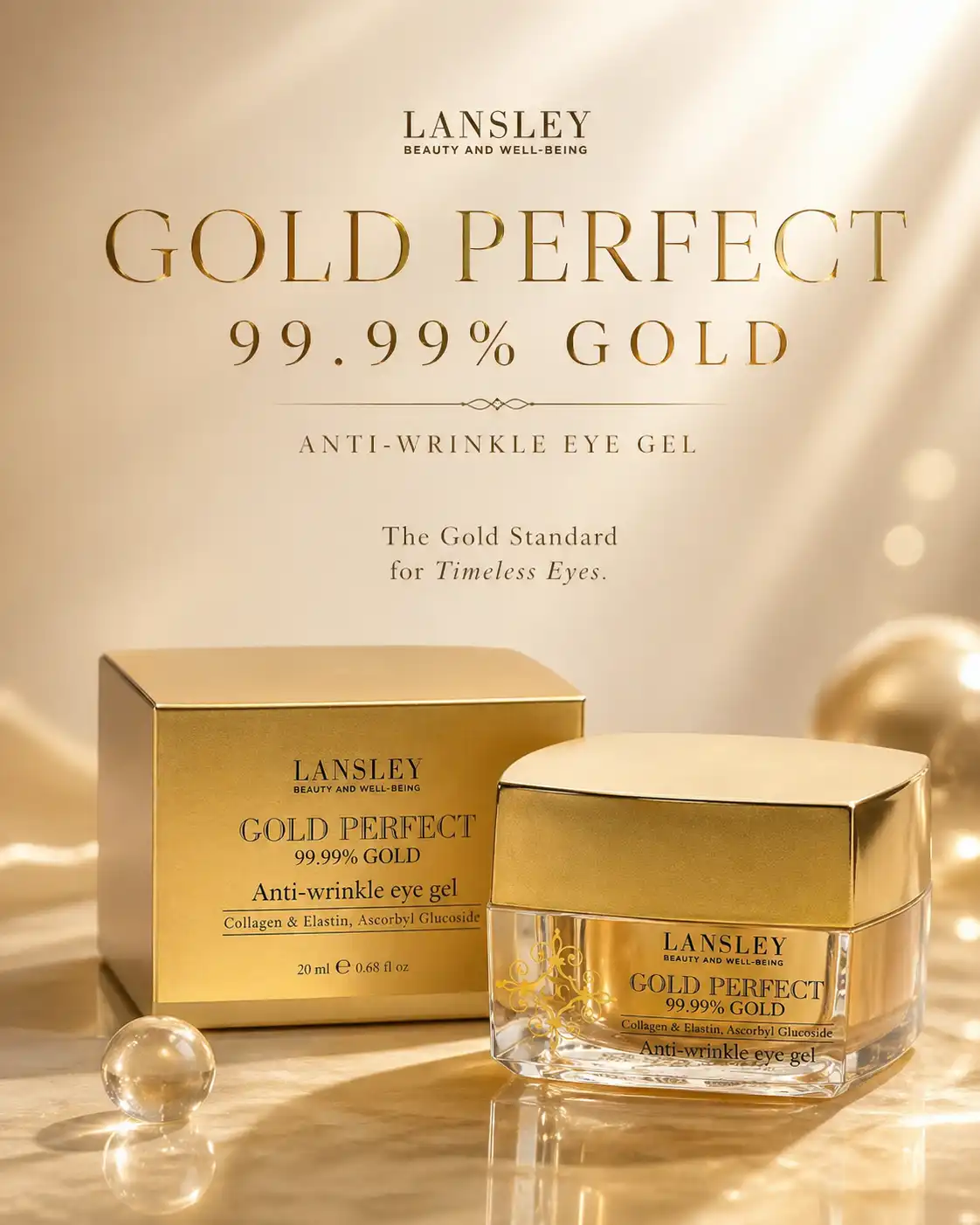 Product image of Lansley Gold Perfect Anti-Wrinkle Eye Gel – Firming & Brightening - Beauty Buffet