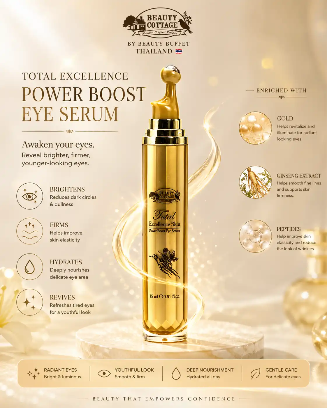 Product image of Eye Serum – Total Excellence Skin Powder Boost Eye Serum – Beauty Cottage  - Beauty Buffet