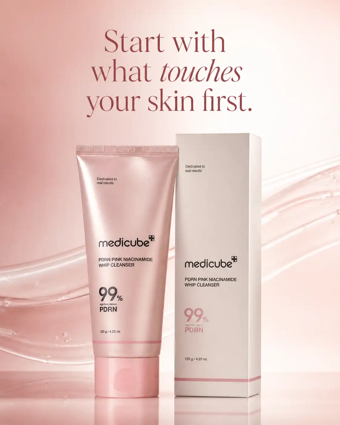 Product image of Medicube PDRN Pink Niacinamide Whip Cleanser 120g | Brightening & Hydrating Face Wash in Nepal