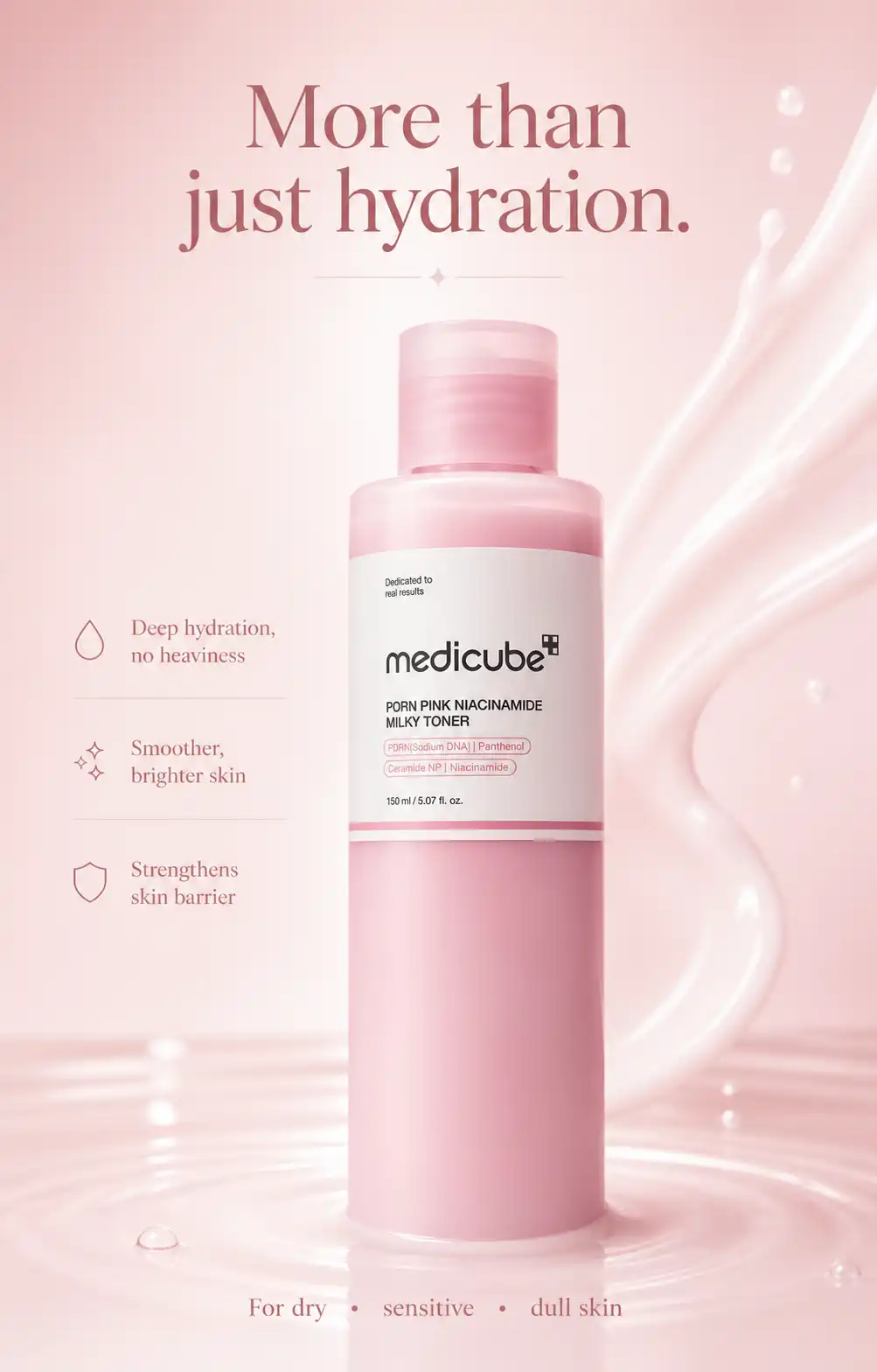 Product image of Medicube PDRN Pink Niacinamide Milky Toner (150ml)