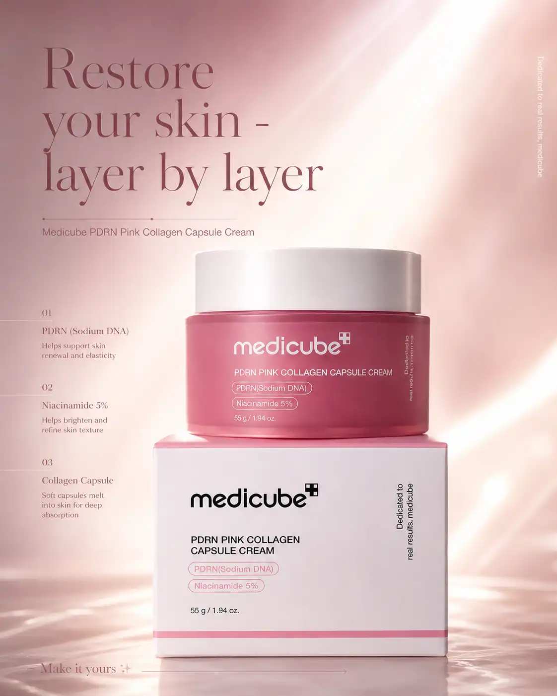 Product image of Medicube PDRN Pink Collagen Capsule Cream (55g)