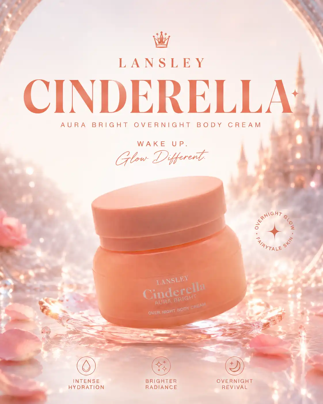 Product image of Lansley Cinderella Aura Bright Overnight Body Cream 125gram -  Whitening & Moisturizing Night Cream  - Beauty Buffet