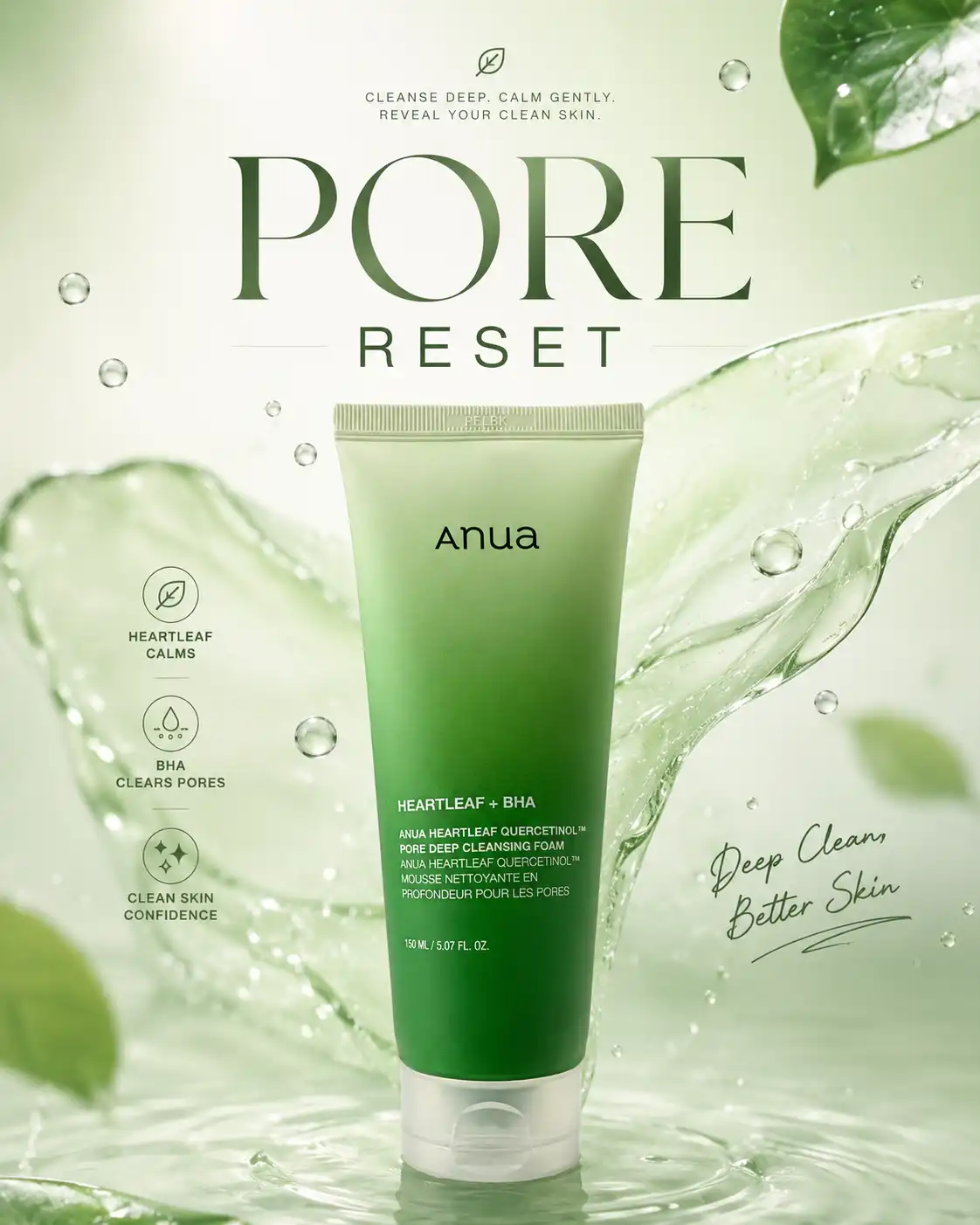 Product image of Anua Heartleaf Quercetinol Pore Deep Cleansing Foam 150ml