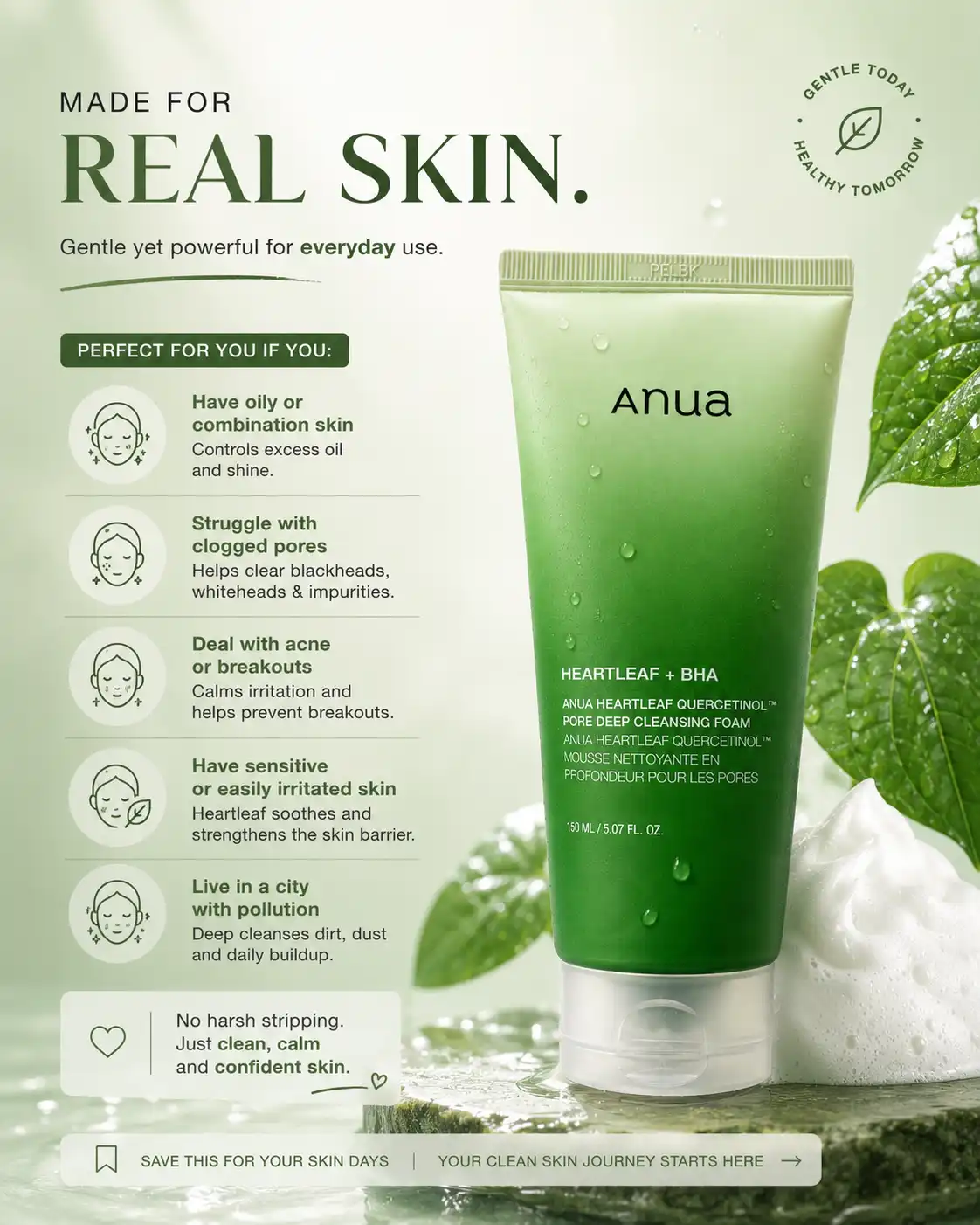 Product image of Anua Heartleaf Quercetinol Pore Deep Cleansing Foam 150ml