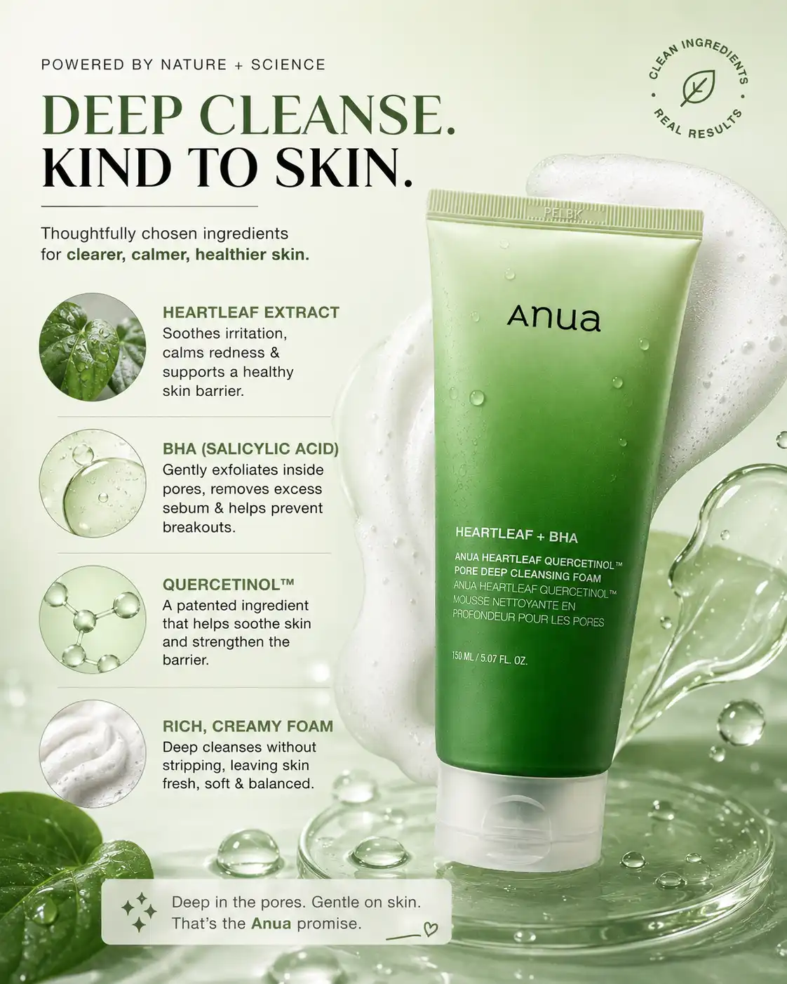Product image of Anua Heartleaf Quercetinol Pore Deep Cleansing Foam 150ml