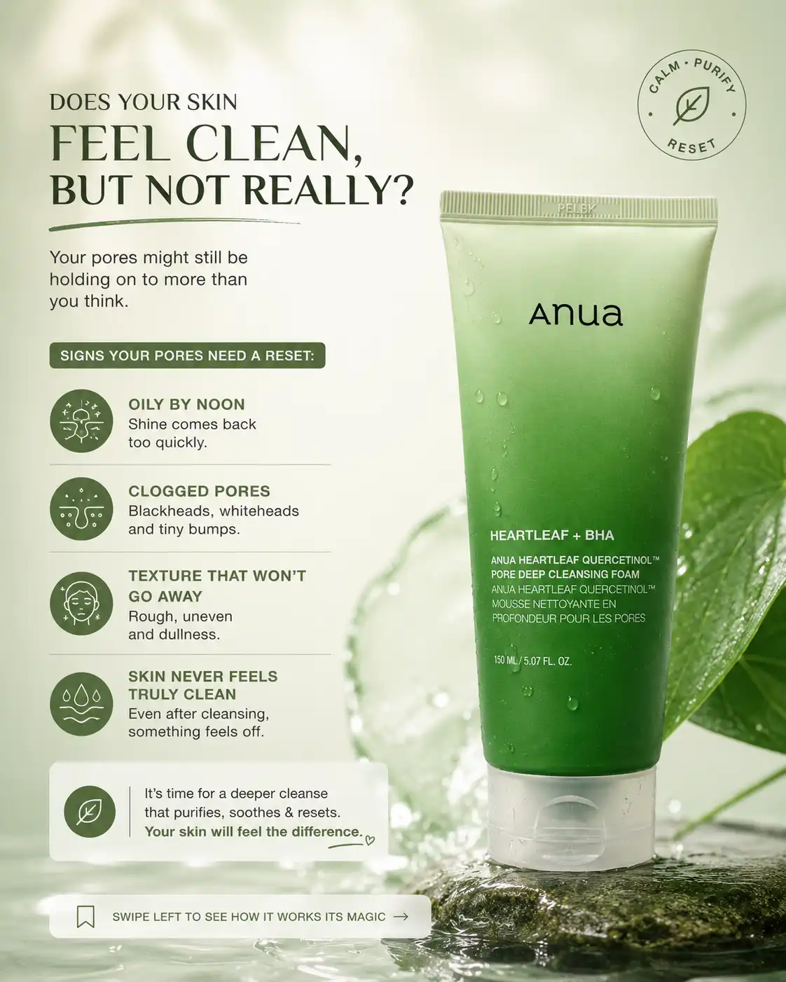 Product image of Anua Heartleaf Quercetinol Pore Deep Cleansing Foam 150ml