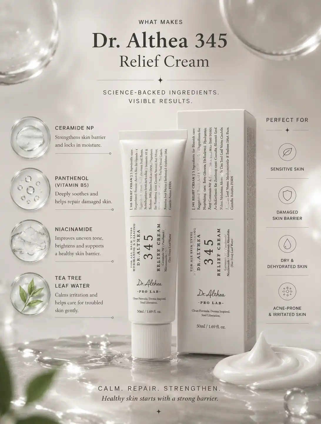 Product image of Dr. Althea 345 Relief Cream – Hydrating & Calming Skin Relief Moisturizer (50ml)