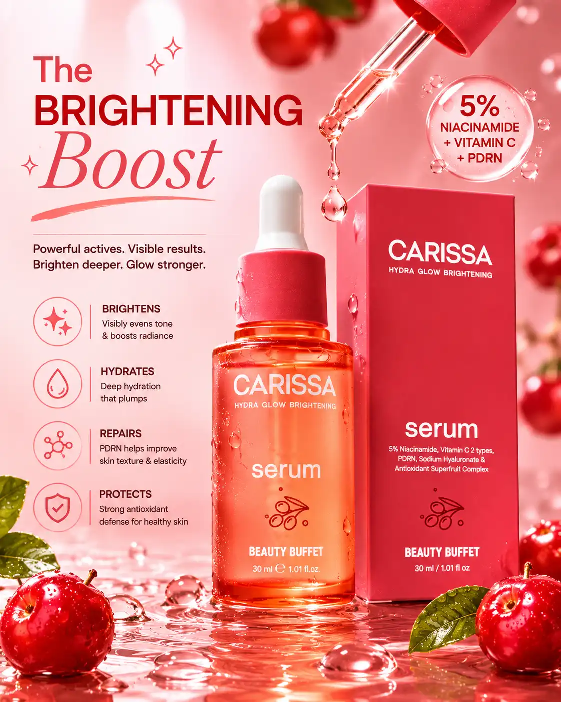 Product image of Carissa Hydra Glow Brightening Serum - Beauty Buffet