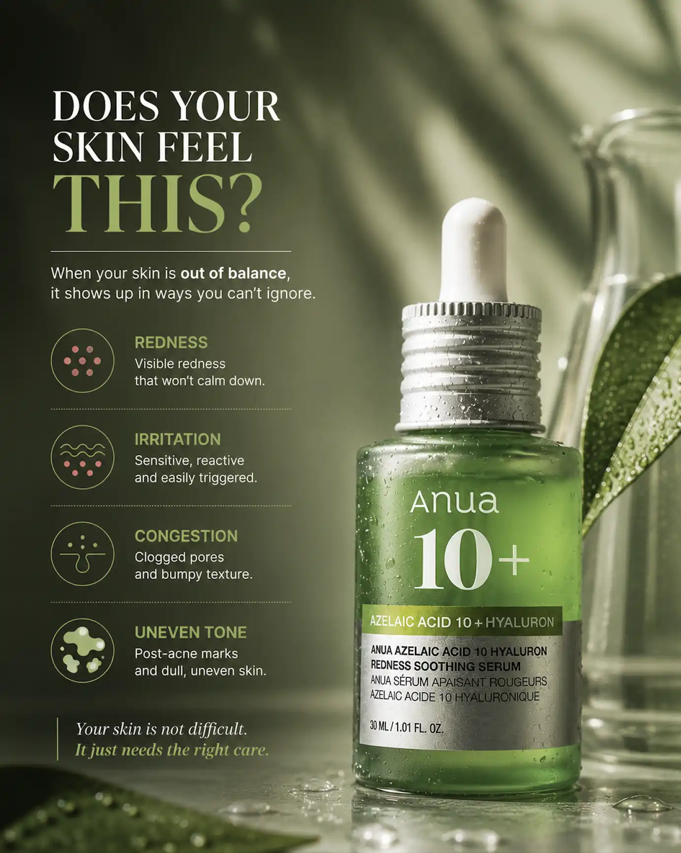 Product image of Anua Azelaic Acid 10 Hyaluron Redness Soothing Serum [30ml]