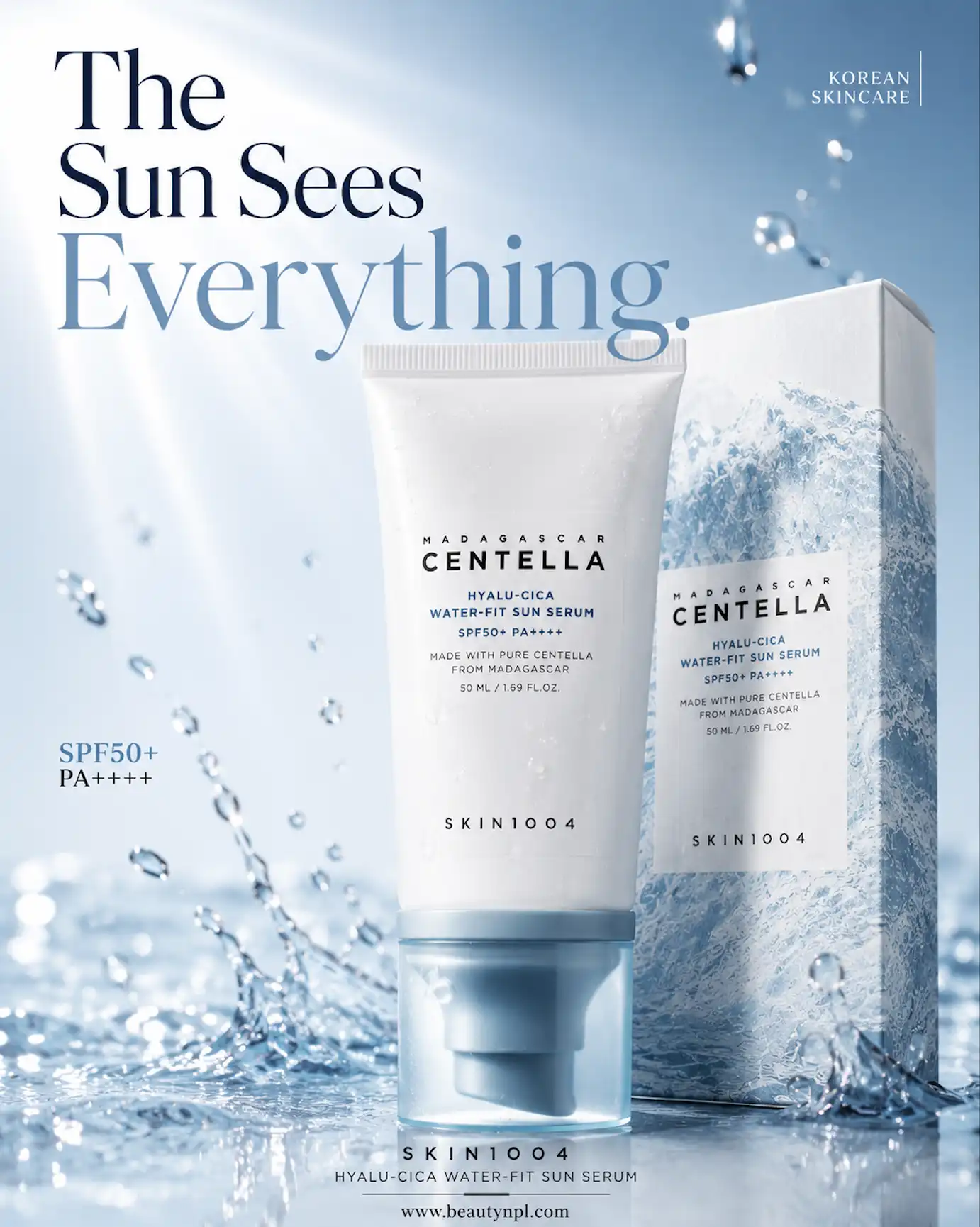 Product image of SKIN1004 Madagascar Centella Hyalu-Cica Water-Fit Sun Serum SPF50+ PA++++ (50ml)